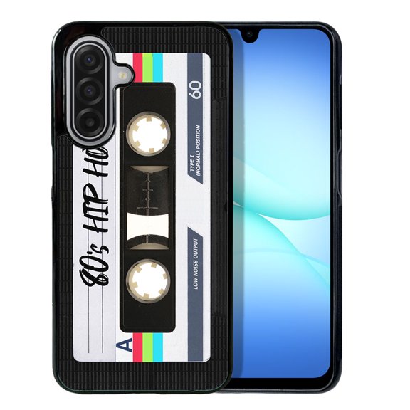 WIRESTER Shockproof Soft Rubber Cover Case for Samsung Galaxy A17 5G 6.7" 2025, Retro Black Cassette Tape Hip Hop