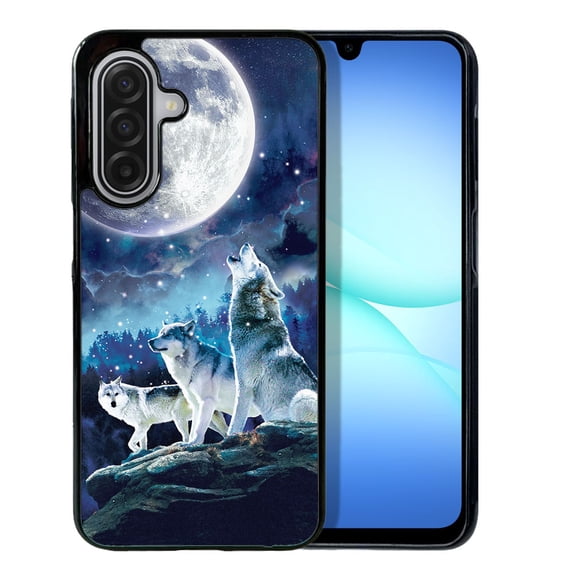 WIRESTER Shockproof Soft Rubber Cover Case for Samsung Galaxy A17 5G 6.7" 2025, Wolf Pack Moon