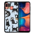 thumbnail image 1 of WIRESTER Shockproof Soft Rubber Cover Case for Samsung Galaxy A20 / A30 6.4" 2019, Black White Tuxedo Cat Playful Postures On Pale Aqua Background, 1 of 5