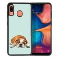 thumbnail image 1 of WIRESTER Shockproof Soft Rubber Cover Case for Samsung Galaxy A20 / A30 6.4" 2019, English Bulldog Dog Lying Down Looking Up On Aero Blue Background, 1 of 5