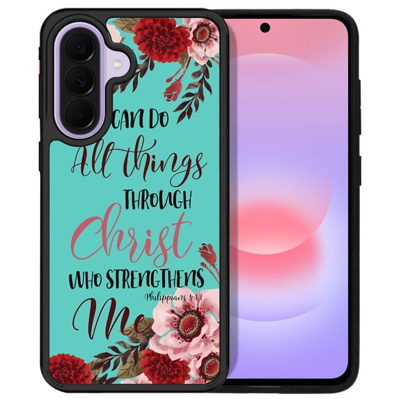 WIRESTER Shockproof Soft Rubber Cover Case for Samsung Galaxy A37 5G 6.7" 2026, Christian Bible Verses Philippians 4:13