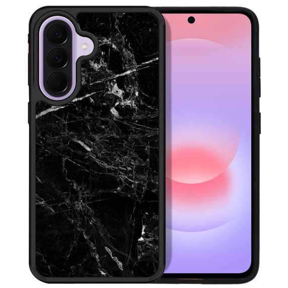 WIRESTER Shockproof Soft Rubber Cover Case for Samsung Galaxy A37 5G 6.7" 2026, Cloudy Black Marble