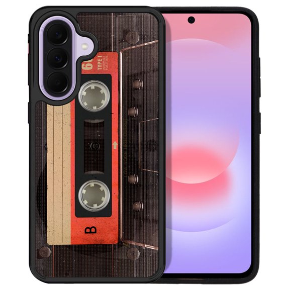 WIRESTER Shockproof Soft Rubber Cover Case for Samsung Galaxy A37 5G 6.7" 2026, Red Vintage Cassette Tape