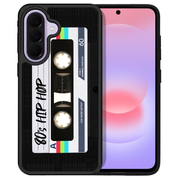 WIRESTER Shockproof Soft Rubber Cover Case for Samsung Galaxy A37 5G 6.7" 2026, Retro Black Cassette Tape Hip Hop