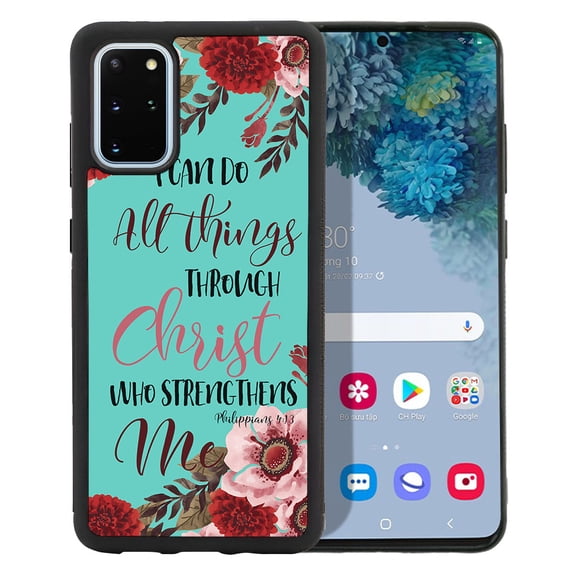 WIRESTER Shockproof Soft Rubber Cover Case for Samsung Galaxy S20+ Plus 6.7" 2020, Christian Bible Verses Philippians 4:13