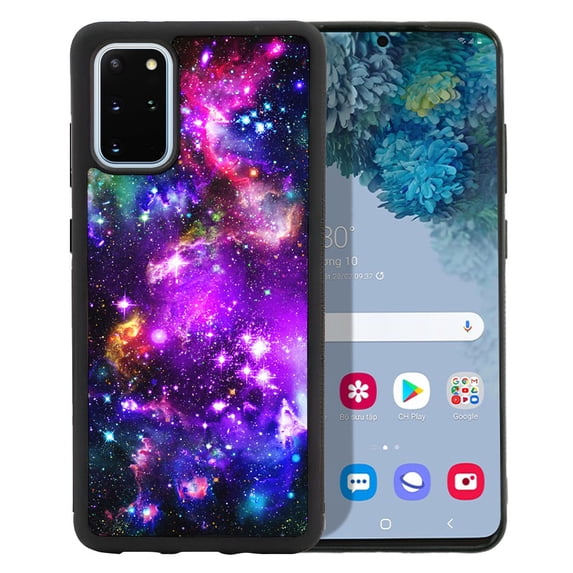 WIRESTER Shockproof Soft Rubber Cover Case for Samsung Galaxy S20+ Plus 6.7" 2020, Purple Nebula Galaxy