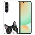 thumbnail image 1 of WIRESTER Shockproof Soft Rubber Cover Case for Samsung Galaxy S24 FE 6.7", Animal Black White Tuxedo Cat, 1 of 5