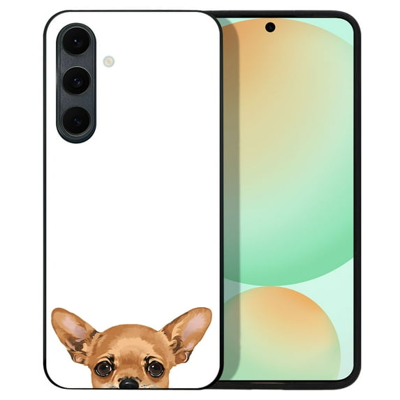 WIRESTER Shockproof Soft Rubber Cover Case for Samsung Galaxy S24 FE 6.7", Animal Fawn Apple Head Chihuahua Dog
