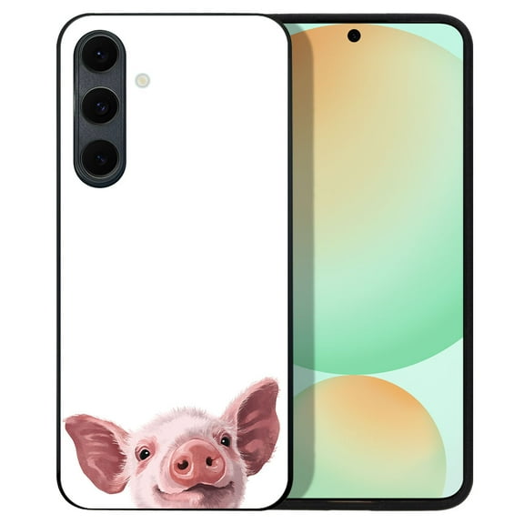 WIRESTER Shockproof Soft Rubber Cover Case for Samsung Galaxy S24 FE 6.7", Baby Pig