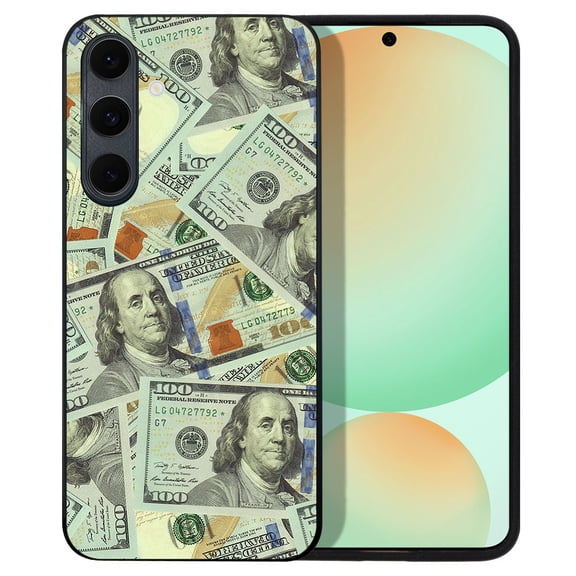 WIRESTER Shockproof Soft Rubber Cover Case for Samsung Galaxy S24 FE 6.7", Benjamin Franklin Dollar Pattern
