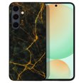 thumbnail image 1 of WIRESTER Shockproof Soft Rubber Cover Case for Samsung Galaxy S24 FE 6.7", Black Marble Gold Veins, 1 of 5