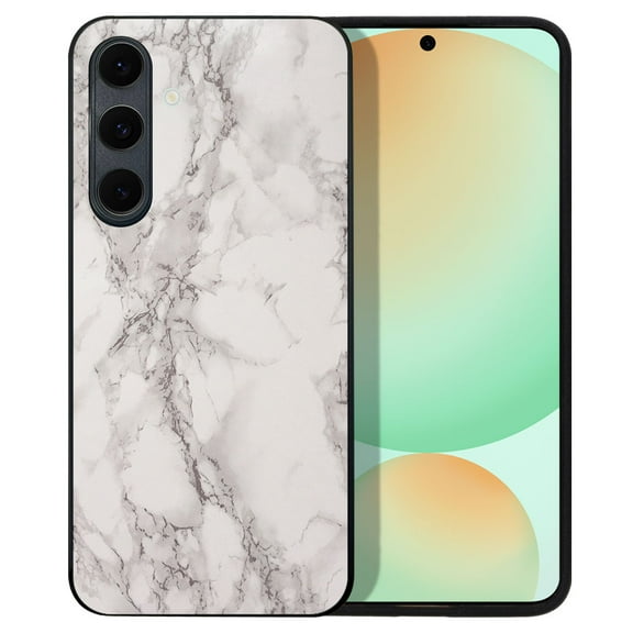 WIRESTER Shockproof Soft Rubber Cover Case for Samsung Galaxy S24 FE 6.7", Cream Stone Marble