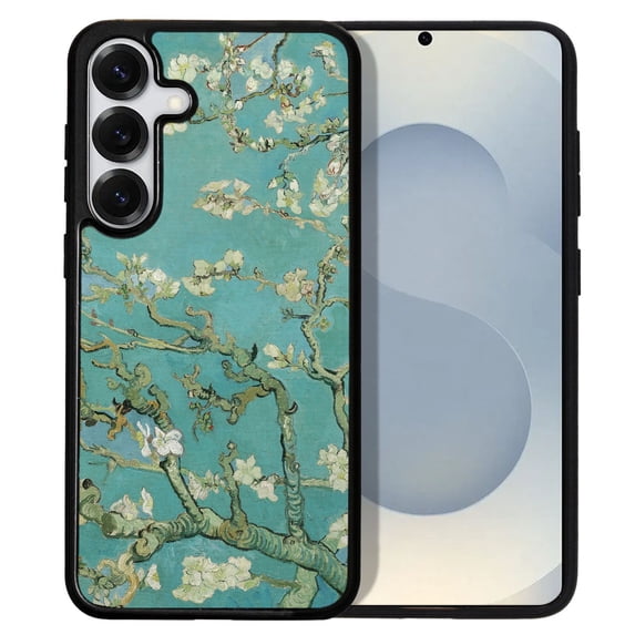 WIRESTER Shockproof Soft Rubber Cover Case for Samsung Galaxy S25 6.2" 2025, Almond Blossom Van Gogh
