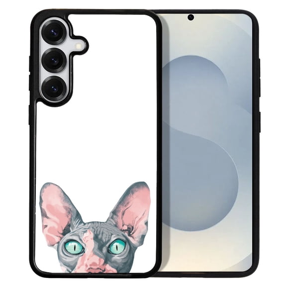 WIRESTER Shockproof Soft Rubber Cover Case for Samsung Galaxy S25 6.2" 2025, Animal Sphynx Kitten Cat