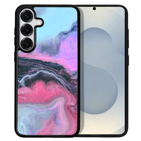 WIRESTER Shockproof Soft Rubber Cover Case for Samsung Galaxy S25 6.2" 2025, Colorful Marble