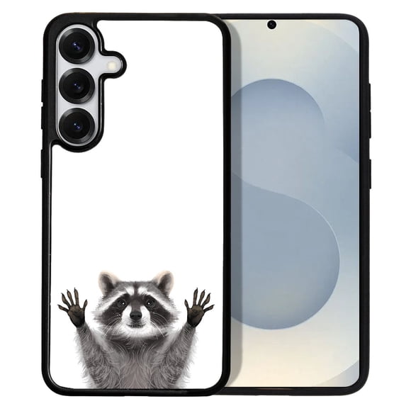 WIRESTER Shockproof Soft Rubber Cover Case for Samsung Galaxy S25 6.2" 2025, Raccoon Hands Out