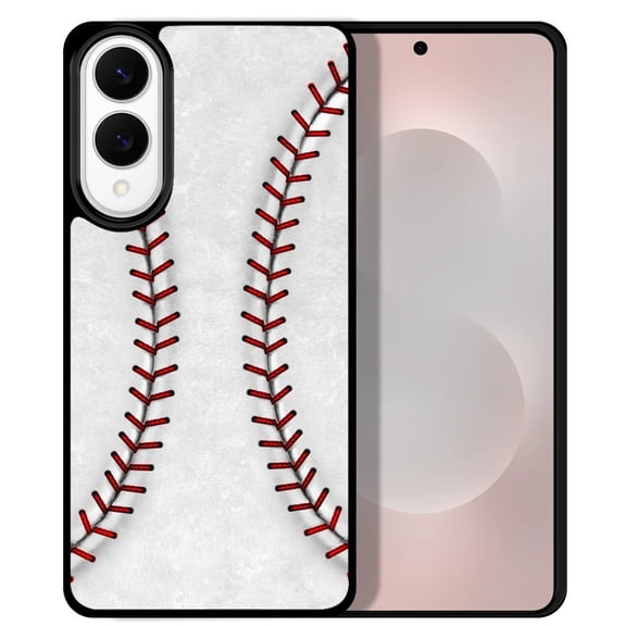 WIRESTER Shockproof Soft Rubber Cover Case for Samsung Galaxy S25 Edge 6.7 inch 2025, Baseball