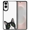 thumbnail image 1 of WIRESTER Shockproof Soft Rubber Cover Case for Samsung Galaxy S25 Edge 6.7 inch 2025, Black White Tuxedo Cat, 1 of 5