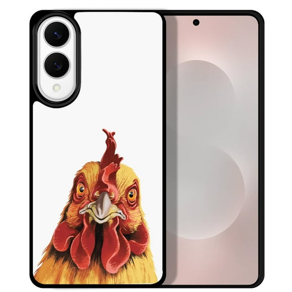 WIRESTER Shockproof Soft Rubber Cover Case for Samsung Galaxy S25 Edge 6.7 inch 2025, Cochin Chicken