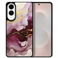 thumbnail image 1 of WIRESTER Shockproof Soft Rubber Cover Case for Samsung Galaxy S25 Edge 6.7 inch 2025, Marble Gold And Purple, 1 of 5