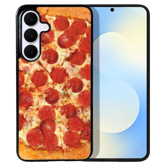 WIRESTER Shockproof Soft Rubber Cover Case for Samsung Galaxy S25 FE 5G 6.7" 2025, Pepperoni Pizza