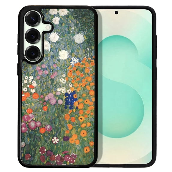 WIRESTER Shockproof Soft Rubber Cover Case for Samsung Galaxy S25+ / S25 Plus 6.7" 2025, Gustav Klimt Flower Garden