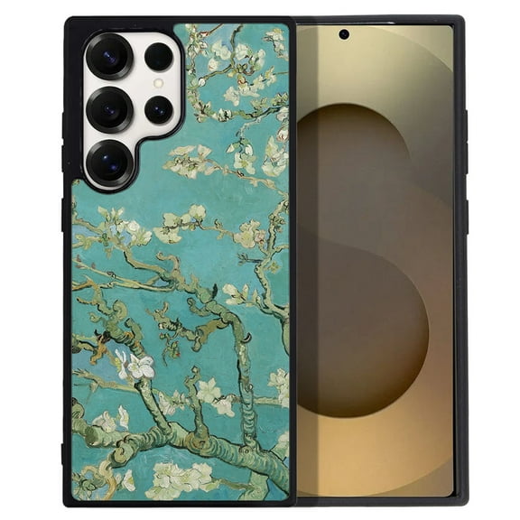 WIRESTER Shockproof Soft Rubber Cover Case for Samsung Galaxy S25 Ultra 6.8" 2025, Almond Blossom Van Gogh