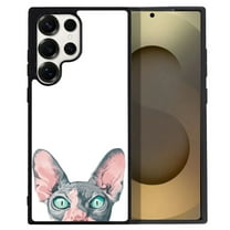 WIRESTER Shockproof Soft Rubber Cover Case for Samsung Galaxy S25 Ultra 6.8" 2025, Animal Sphynx Kitten Cat