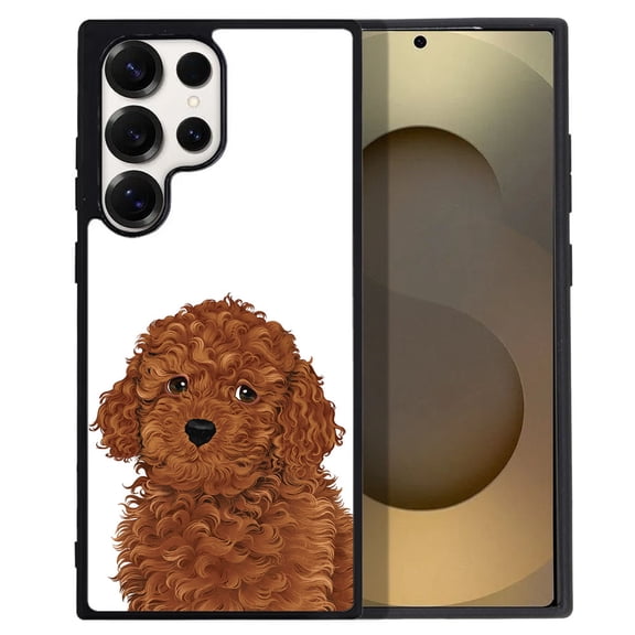 WIRESTER Shockproof Soft Rubber Cover Case for Samsung Galaxy S25 Ultra 6.8" 2025, Brown Toy Poodle Dog