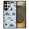thumbnail image 1 of WIRESTER Shockproof Soft Rubber Cover Case for Samsung Galaxy S25 Ultra 6.8" 2025, French Bulldog Funny Playful Postures On Light Blue Background, 1 of 5