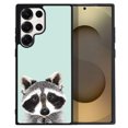 thumbnail image 1 of WIRESTER Shockproof Soft Rubber Cover Case for Samsung Galaxy S25 Ultra 6.8" 2025, Raccoon On Aero Blue Background, 1 of 5