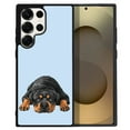 thumbnail image 1 of WIRESTER Shockproof Soft Rubber Cover Case for Samsung Galaxy S25 Ultra 6.8" 2025, Rottweiler Dog Lying Down Looking Up On Light Blue Background, 1 of 5
