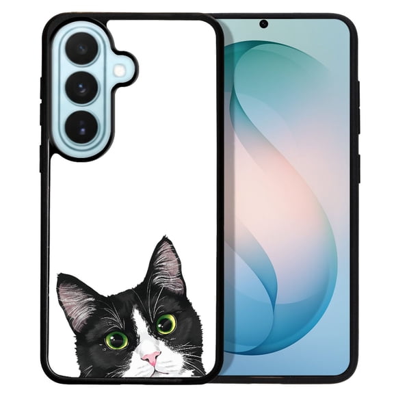 WIRESTER Shockproof Soft Rubber Cover Case for Samsung Galaxy S26 6.3" 2026, Animal Black White Tuxedo Cat