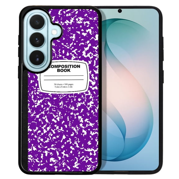 WIRESTER Shockproof Soft Rubber Cover Case for Samsung Galaxy S26 6.3" 2026, Purple Composition Book