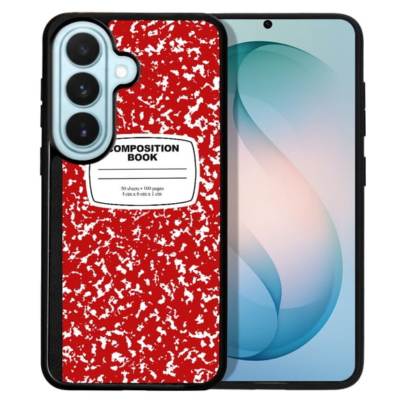 WIRESTER Shockproof Soft Rubber Cover Case for Samsung Galaxy S26 6.3" 2026, Red Composition Book