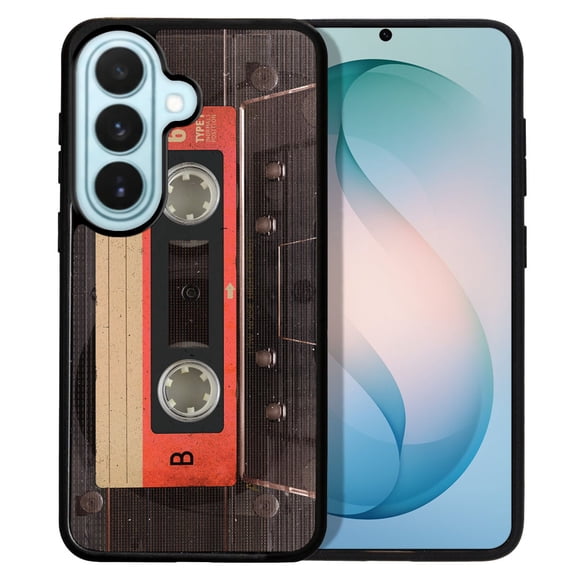 WIRESTER Shockproof Soft Rubber Cover Case for Samsung Galaxy S26 6.3" 2026, Red Vintage Cassette Tape