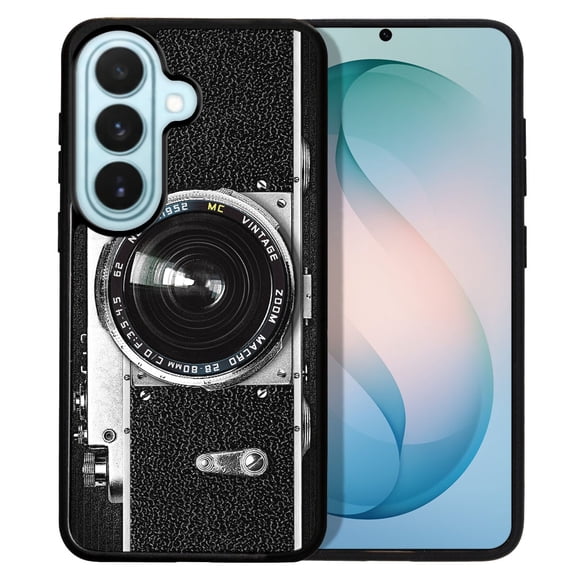 WIRESTER Shockproof Soft Rubber Cover Case for Samsung Galaxy S26 6.3" 2026, Retro Vintage Camera Zoom