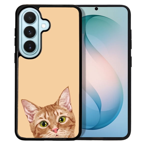 WIRESTER Shockproof Soft Rubber Cover Case for Samsung Galaxy S26+ / S26 Plus 6.7" 2026, Animal Orange Tabby Kitten Cat On Sunset Background