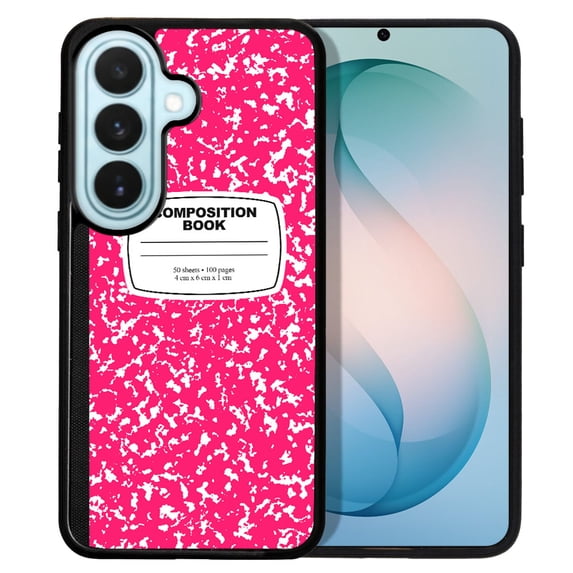 WIRESTER Shockproof Soft Rubber Cover Case for Samsung Galaxy S26+ / S26 Plus 6.7" 2026, Hot Pink Composition Book