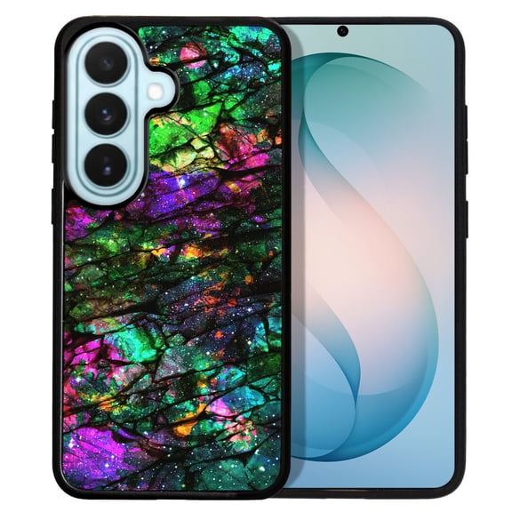 WIRESTER Shockproof Soft Rubber Cover Case for Samsung Galaxy S26+ / S26 Plus 6.7" 2026, Purple Green Galaxy Marble