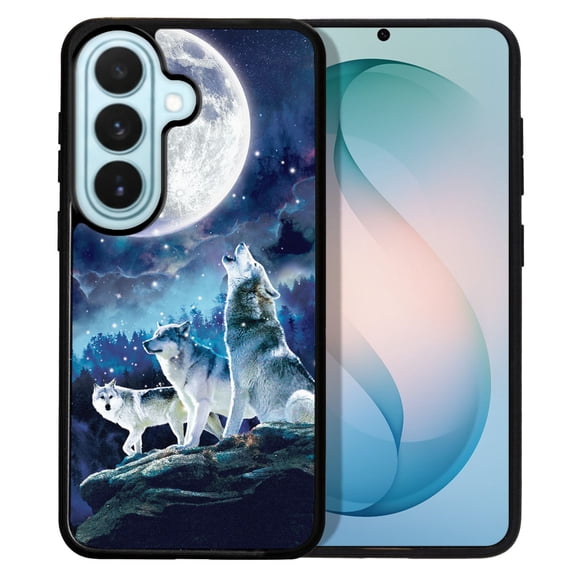 WIRESTER Shockproof Soft Rubber Cover Case for Samsung Galaxy S26+ / S26 Plus 6.7" 2026, Wolf Pack Moon