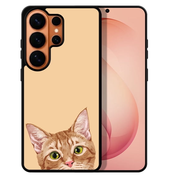 WIRESTER Shockproof Soft Rubber Cover Case for Samsung Galaxy S26 Ultra 6.9" 2026, Animal Orange Tabby Kitten Cat On Sunset Background