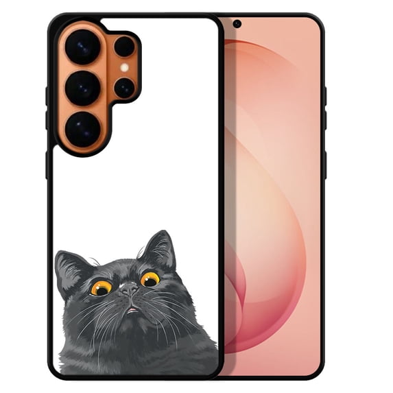 WIRESTER Shockproof Soft Rubber Cover Case for Samsung Galaxy S26 Ultra 6.9" 2026, Black Bombay Kitten Cat