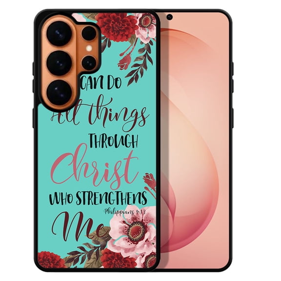 WIRESTER Shockproof Soft Rubber Cover Case for Samsung Galaxy S26 Ultra 6.9" 2026, Christian Bible Verses Philippians 4:13