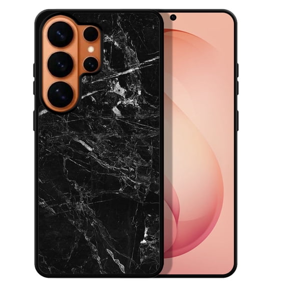 WIRESTER Shockproof Soft Rubber Cover Case for Samsung Galaxy S26 Ultra 6.9" 2026, Cloudy Black Marble