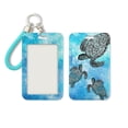 thumbnail image 1 of WIRESTER Slide-Open ID Badge Holder Keychain, Hard Plastic Card Case with Clear Window for ID, Credit Card, Bus Pass & Photo – Ocean Sea Turtles, 1 of 6