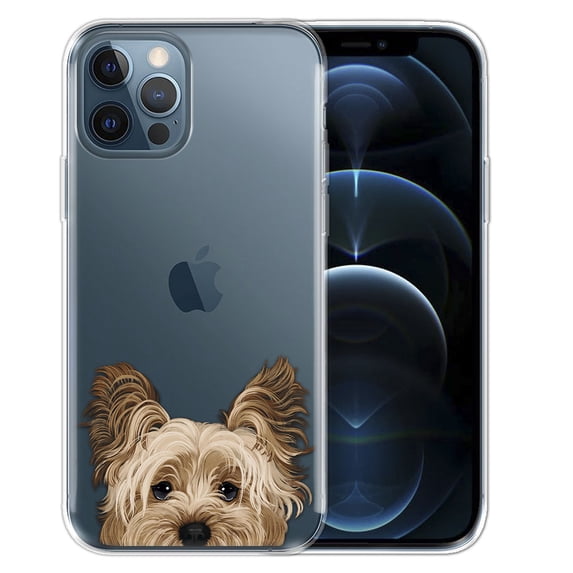WIRESTER Soft TPU Clear Case Slim Protective Cover for Apple iPhone 12 Pro Max 6.7" 2020, Animal Yorkshire Terrier Dog