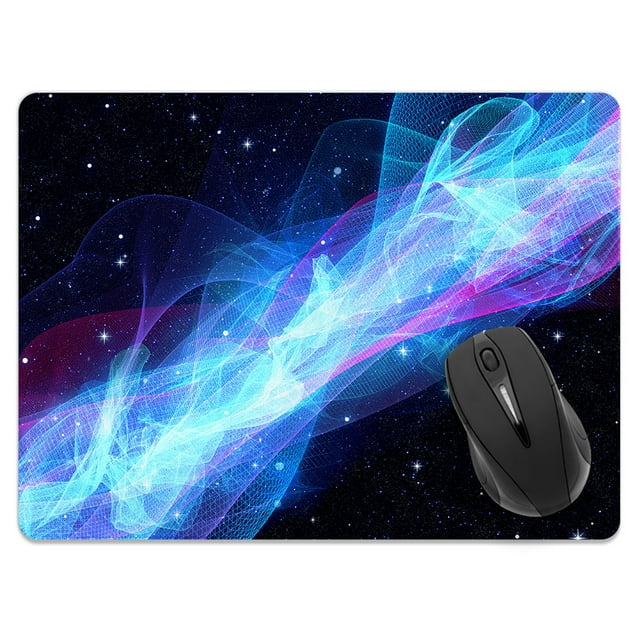 WIRESTER Super Size Rectangle Mouse Pad, Non-Slip X-Large Mouse Pad for Home, Office, and Gaming Desk - Glowing Space Wave