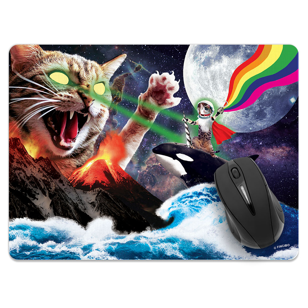 WIRESTER Super Size Rectangle Mouse Pad, Non-Slip X-Large Mouse Pad for Home, Office, and Gaming Desk - Whale Astronaut Cat - image 1 of 5