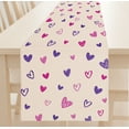 thumbnail image 1 of WIRESTER Table Runner 13x72 Inch Cute Holiday & Anniversary Decoration for Kitchen, Dining Table, or Home Party - Purple Tone Hearts Pattern, 1 of 7